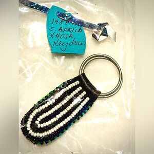 1980s South Africa Xhosa Hand Beaded Key Chain Double Sided